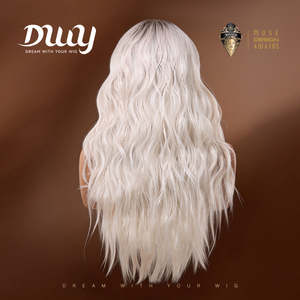 Corinna C-DWY <b>Wig</b> <b>Long</b> Curly Blonde 134 Free Part with Transparent Dark Roots Free Part Dark Roots Blonde <b>Wig</b> - Product Image 3