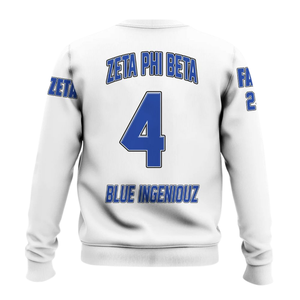 Sweat-shirt à col rond pour femmes Zeta Phi Beta Greek Crewneck, sororité 1920, bleu, broderie - Product Image 2