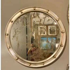 Espejo de pared de ojo de buey de metal redondo estilo náutico decoración del hogar espejo de ojo de buey dorado decorativo para interiores temáticos costeros - Product Image 3