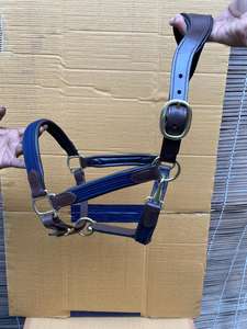 NIDA NIDA-LH85 Australian Saddle Style Anatomique Cheval Halter Cuir Souple avec Nylon Web Laiton Boucle Confort Fit pour Cheval Soins - Product Image 6