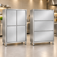 Armoire de rangement alimentaire en acier inoxydable personnalisable avec porte coulissante et porte relevable pour cuisine commerciale