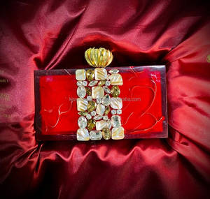 Bolsos de mano de diseño de moda al por mayor, bolso de mano de resina nuevo para mujer, bolso de noche, gran espacio, brillo de resina, da una apariencia de KISWAH CRAFT - Product Image 4