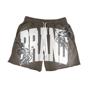 Ropa deportiva transpirable de secado rápido para hombres, ropa deportiva lavada con ácido, conjunto doble de verano, conjunto de 2 piezas, estampado de transferencia de calor, prendas de vestir exteriores 100% - Product Image 2