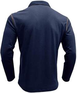 เสื้อเชิ้ตวินเทจสำหรับผู้ชายเสื้อโปโลผ้าฝ้าย100% โอเวอร์ไซส์ลายทางสำหรับเสื้อโปโลให้ความอบอุ่นเสื้อรักบี้กระดุมปกเสื้อเจอร์ซี่ - Product Image 4