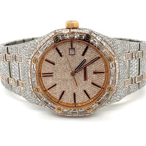 VVS PASS Tester Moissanite นาฬิกาหรูประดับเพชรหน้าปัดอาราบิคอัตโนมัตินาฬิกาข้อมือควอตซ์เย็นสำหรับผู้ชาย - Product Image 1