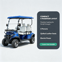 Voiturette de golf électrique tout-terrain 4 places, buggy de golf tout-terrain 4 passagers avec pare-brise, panier avant et toit rigide