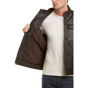 Chaqueta de cuero Racer Black Leather para hombre - Product Image 3