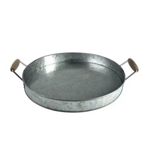 Handmade Antique Galvanized Metal Oval Serving <b>Tray</b> Wholesale Iron India VISHAL HANDICRAFT Brand Custom Logo OEM/ODM MOQ 100pcs - Product Image 2