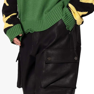 กางเกงคาร์โก้หนังผู้ชายพรีเมียมปี 2026 ดีไซน์ทันสมัยสำหรับใส่ในชีวิตประจำวัน กางเกงคาร์โก้หนังผู้ชายราคาขายส่ง - Product Image 5