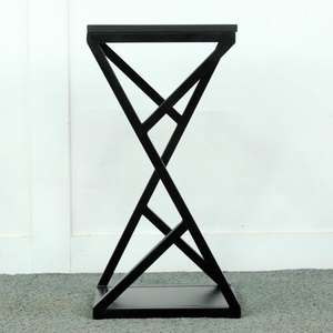 Solid Oak Wood & Iron Set Antique Style Two-Table <b>Nightstands</b> for Bedroom or Living Room Traditional Home Furniture - Product Image 3