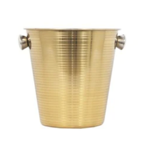 Refroidisseur de bouteilles de vin de glace de forme ronde en aluminium Bol de bière de glace Bol antique en métal avec poignée à tête de renne - Product Image 6