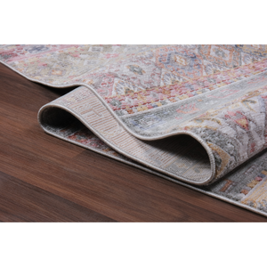 Alfombra Oriental Vintage con Aspecto Desgastado, Tono Gris Neutro y Tonos de Óxido, Alfombra Rectangular Tradicional para Pasillo, Material PP - Product Image 4