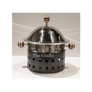 Ensemble de deux plats de service en aluminium de couleur grise et dorée Vaisselle de qualité supérieure Plat de service alimentaire au meilleur prix - Product Image 2