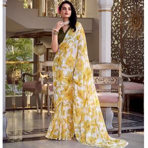 Saree de seda de calidad superior con borde de encaje de diseñador y aspecto elegante para colección de festivales y eventos a los mejores precios - Product Image 1