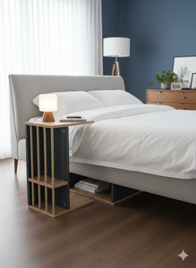 Mesa Auxiliar Blanca de Estilo Europeo con Estante de Almacenamiento |   Estructura Metálica Resistente |   Proveedor Mayorista de Marca Privada OEM - Product Image 4