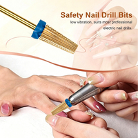Forets à ongles en carbure de tungstène or rose, outils de manucure et pédicure à grain 2XC