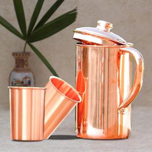 pure copper <b>water</b> <b>jug</b> wholesale 1500 ml copper <b>water</b> <b>jug</b> with glasses wholesale copper drinkware set Ayurvedic copper <b>water</b> - Product Image 5