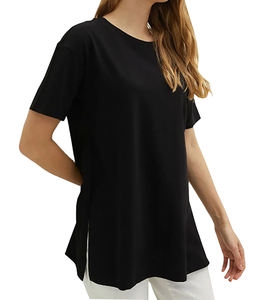 Camiseta de secado rápido de alta calidad para mujer de lujo, diseño personalizado, botón de cuello redondo, servicio OEM, ropa de algodón 100% sólido 3D a granel - Product Image 4