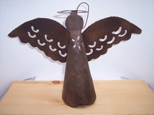 Ángel de Metal hecho a mano adornos navideños árbol colgante Decoración elegante Ángel festivo figuritas para vacaciones decoración del hogar - Product Image 1