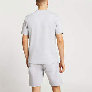 Venta al por mayor de verano de los hombres conjunto de pantalones cortos de algodón de lana de sudor pantalones cortos conjuntos de pantalones cortos personalizados y camiseta conjunto para los hombres - Product Image 4