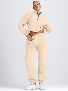 Sweats à capuche en polaire teint en fil, polyester et coton, avec fermeture éclair, col montant, imperméable, logo frontal pour l'hiver - Product Image 4