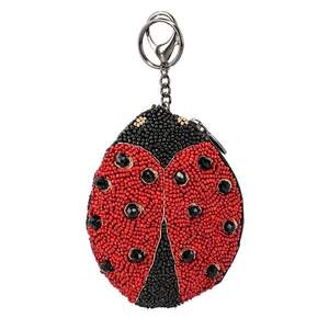 Llavero y accesorio para bolso con diseño de estrella hermosa, bordado con cuentas de colores rosa y plateado, de la India. - Product Image 6