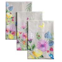 Ensemble de torchons de cuisine en coton Orchid Impex, imprimé floral d'oiseaux, rectangulaires, écologiques, lavables en machine, pour usage domestique, Tamil Nadu