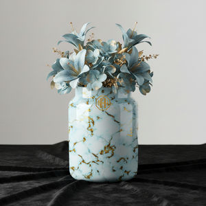 Vase à fleurs en métal de haute qualité, vase de table moderne à vendre, décoration intérieure pour la maison et le bureau, vase de table en émail imprimé soudé - Product Image 4