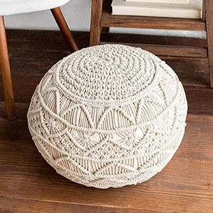 100% coton macramé Pouf pouf grand extérieur-amical pour la maison appartement ferme chambre salon hotels-tabourets poufs - Product Image 1