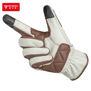 Motorcycle Retro Racing Gloves Real Leather Riding Gloves For Motor Bike Dirt Bike Cycling