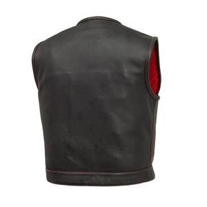 Meilleure vente gilet en cuir noir pour hommes grande taille sans manches et poches avant 100% gilet de moto chauffant d'hiver de haute qualité - Product Image 2