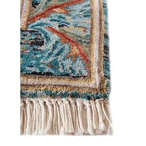 พรมไหมไผ่ผสมขนสัตว์ถักมือลายสี่เหลี่ยมสีน้ำเงิน รุ่น Srb(160) ลายเหรียญโบราณ สำหรับตกแต่งบ้าน ห้องโถง ห้องนั่งเล่น ทำด้วยมือ - Product Image 4