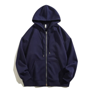 Sweat à capuche zippé unisexe en molleton délavé style streetwear, vente en gros, offre spéciale - Product Image 3
