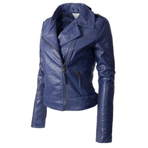 Chaqueta de cuero de manga larga para mujer, buena venta de moda para mujer, chaquetas de cuero genuino Plus, precio al por mayor con logotipo personalizado - Product Image 5
