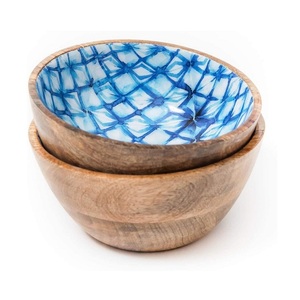 Bol de service multifonctionnel en bois pour la maison, la salade et la fête Décoration de bureau décorative - Product Image 3