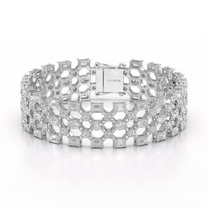 Usine directe 14KT WhiteGold Tennis Bracelet laboratoire cultivé diamant coeur rond DEF VVS 25 grammes certifié exportation en gros commande personnalisée - Product Image 2