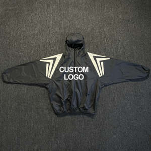 Pull-over décontracté pour homme en polyester/coton non tissé personnalisé, 2 couches, léger, imperméable, coupe-vent, uni, col boutonné, automne - Product Image 6