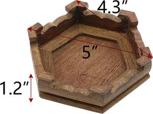 Base de Madera Artesanal Tradicional, Soporte de Exhibición de Madera, Pedestal Hexagonal Oriental - Product Image 4