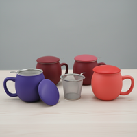 Mug en porcelaine durable de haute qualité 3459016 avec couvercle, design de tasse de voyage anti-fuite pour l'exportation