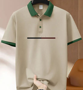 Polo informal personalizado OEM con estampado de verano de punto de algodón y poliéster de manga corta con cuello de botón cómodo para exteriores - Product Image 1