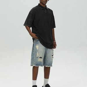 Vêtements décontractés avec logo personnalisé Shorts vieillis pour hommes à vendre Shorts vieillis vintage en coton à vendre - Product Image 6