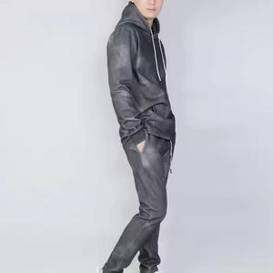 Survêtement décontracté pour homme en coton 100% avec logo personnalisé, coupe ample, manches longues, blocs de couleur - Product Image 4