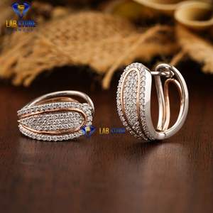 ต่างหูเม็ดกลมเพชรเม็ดกลม0.05 TDW ประกายเพชรสีเหลืองทองหินห้องปฏิบัติการ hpht/cvd - Product Image 2