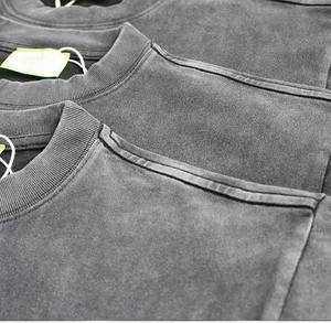 Logotipo personalizado 2025 100% Tela de algodón Lavado ácido Hombres Camisetas personalizadas Peso pesado Desgastado Gran tamaño Lavado ácido Camiseta para hombres - Product Image 5