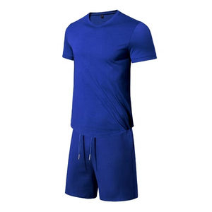 Conjunto de dos piezas de sensación de verano para hombre, camiseta de manga corta elástica transpirable de secado rápido, pantalones cortos de talla grande, Camisetas estampadas para hombre - Product Image 2