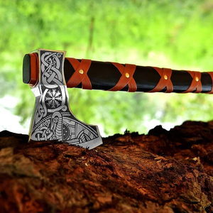 Tête de hache Viking de qualité industrielle manche en bois de hachette en acier à haute teneur en carbone bricolage extérieur meilleur nouveau Design artisanat en acier international - Product Image 3