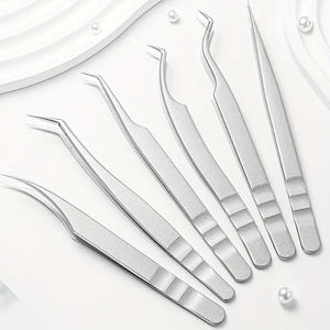 Kit de pinces à cils en acier inoxydable, marque privée, pince à cils personnalisée de haute qualité pour extension de cils volumineux, vente en gros - Product Image 5