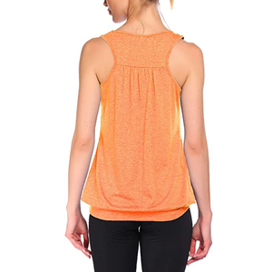 Camiseta sin mangas transpirable para mujer, Camiseta deportiva sin mangas elástica suave - Product Image 4