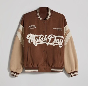 Chaqueta Universitaria de Invierno para Hombre de Alta Calidad, Transpirable, con Cuello Alto, Diseño Letterman con Bordado, Estilo Béisbol - Product Image 1