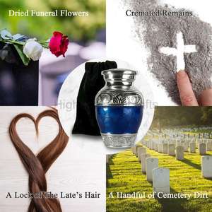 Set of 4 Handcrafted <b>Mini</b> Metal <b>Urns</b> with Velvet Case Pouches <b>for</b> Family Pets Cremation Funerals-Premium Funeral Supplies - Product Image 4
